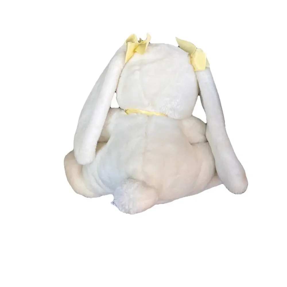 Commonwealth Easter Bunny Rabbit Plush Stuffed Animal 1988 Bow Tie Yellow Satin